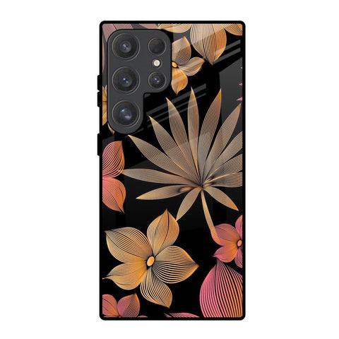 Lines Pattern Flowers Samsung Galaxy S25 Ultra 5G Glass Back Cover Online