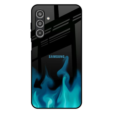 Teal Flames Samsung Galaxy A26 5G Glass Back Cover Online