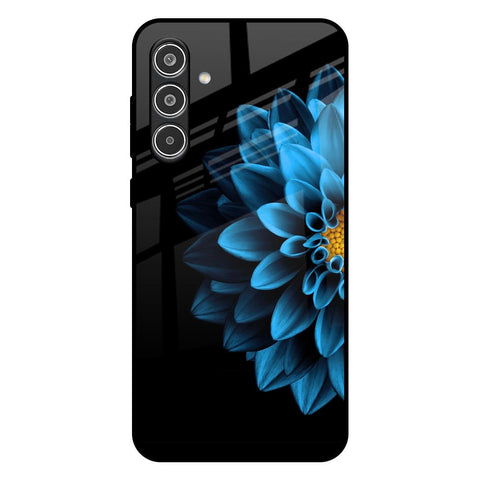 Half Blue Flower Samsung Galaxy A36 5G Glass Back Cover Online