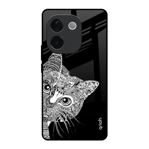 Kitten Mandala Vivo T3 Pro 5G Glass Back Cover Online