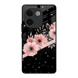 Floral Black Band IQOO Z9s Pro 5G Glass Back Cover Online