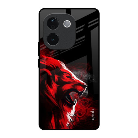 Red Angry Lion IQOO Z9s Pro 5G Glass Back Cover Online