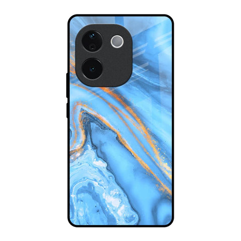 Vibrant Blue Marble IQOO Z9s Pro 5G Glass Back Cover Online