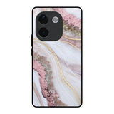 Pink & Gold Gllitter Marble IQOO Z9s Pro 5G Glass Back Cover Online