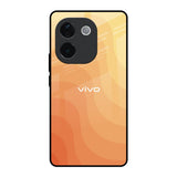 Orange Curve Pattern IQOO Z9s Pro 5G Glass Back Cover Online