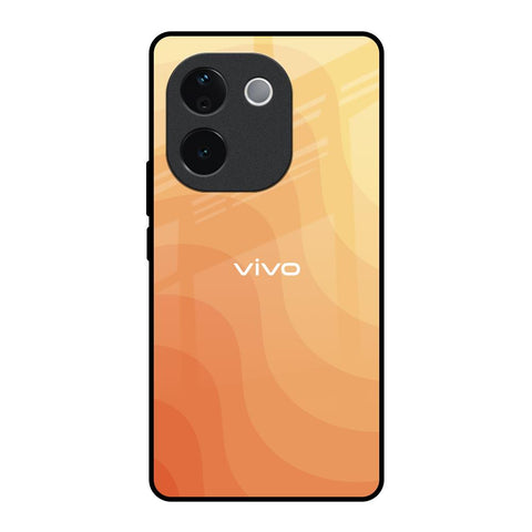 Orange Curve Pattern IQOO Z9s Pro 5G Glass Back Cover Online