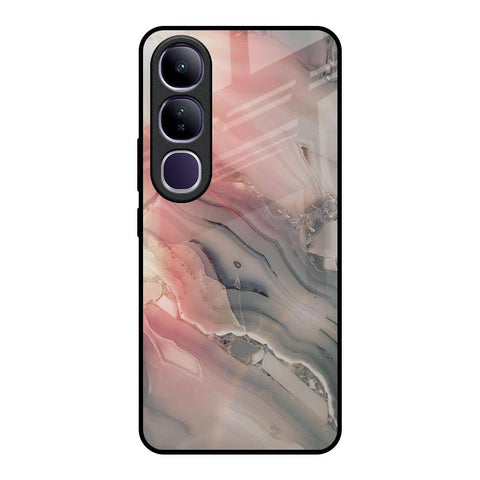 Pink And Grey Marble Vivo Y300 5G Glass Back Cover Online