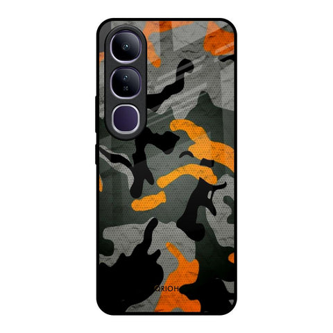 Camouflage Orange Vivo Y300 5G Glass Back Cover Online