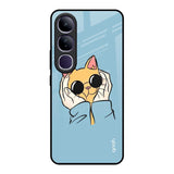 Adorable Cute Kitty Vivo Y300 5G Glass Back Cover Online