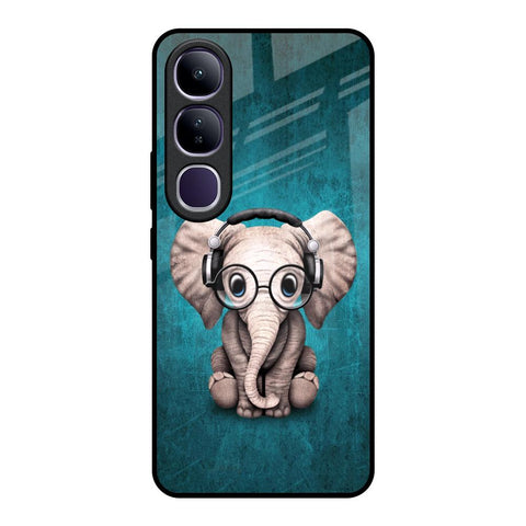 Adorable Baby Elephant Vivo Y300 5G Glass Back Cover Online