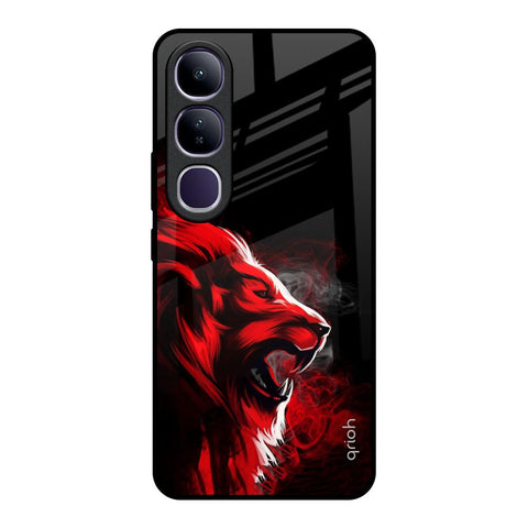 Red Angry Lion Vivo Y300 5G Glass Back Cover Online