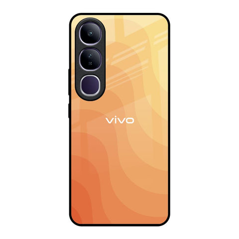 Orange Curve Pattern Vivo Y300 5G Glass Back Cover Online