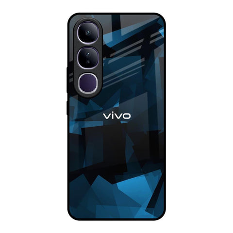 Polygonal Blue Box Vivo Y300 5G Glass Back Cover Online