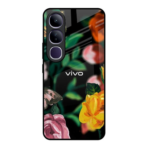 Flowers & Butterfly Vivo Y300 5G Glass Back Cover Online