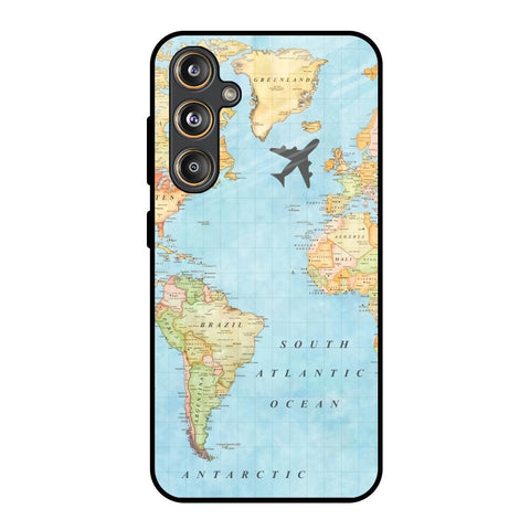 Travel Map Samsung Galaxy M55s Glass Back Cover Online