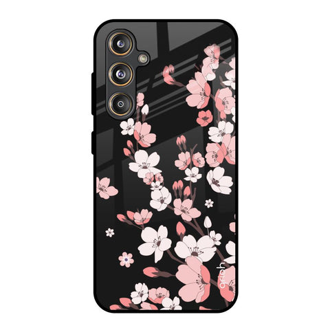 Black Cherry Blossom Samsung Galaxy M55s Glass Back Cover Online