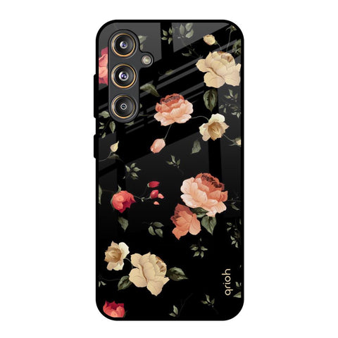 Black Spring Floral Samsung Galaxy M55s Glass Back Cover Online