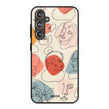 Abstract Faces Samsung Galaxy M55s Glass Back Cover Online