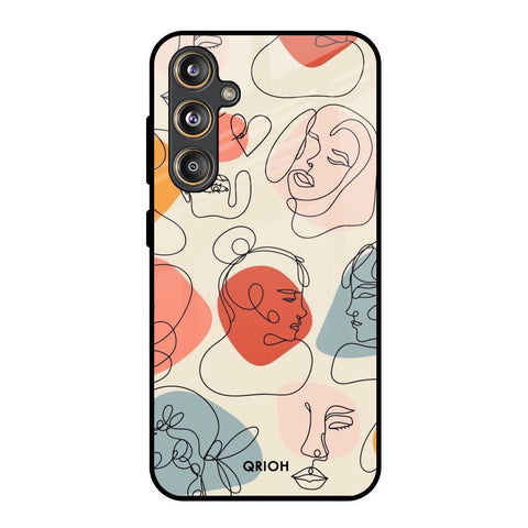 Abstract Faces Samsung Galaxy M55s Glass Back Cover Online