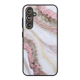 Pink & Gold Gllitter Marble Samsung Galaxy M55s Glass Back Cover Online