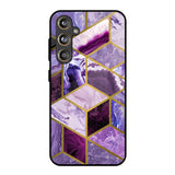 Purple Rhombus Marble Samsung Galaxy M55s Glass Back Cover Online