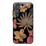 Lines Pattern Flowers Samsung Galaxy M55s Glass Back Cover Online