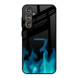 Teal Flames Samsung Galaxy M55s Glass Back Cover Online