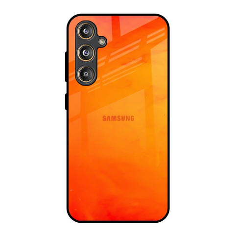 Tangy Orange Samsung Galaxy M55s Glass Back Cover Online