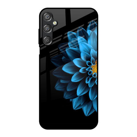 Half Blue Flower Samsung Galaxy F15 5G Glass Back Cover Online