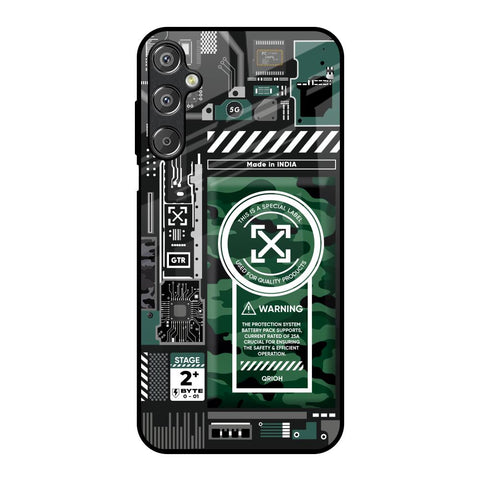 Green Camo Circuit Samsung Galaxy F15 5G Glass Back Cover Online