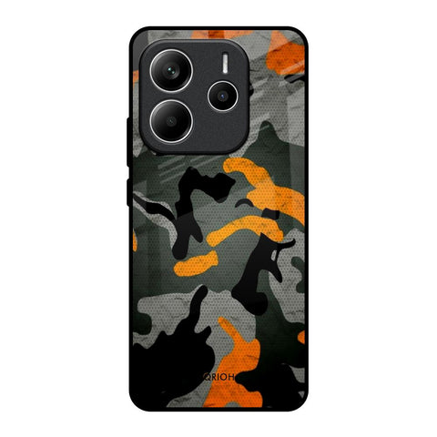 Camouflage Orange Redmi Note 14 5G Glass Back Cover Online