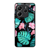 Tropical Leaves & Pink Flowers Redmi Note 14 5G Glass Back Cover Online