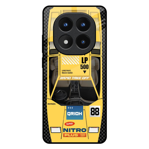 Yellow Racing Car Redmi Note 14 Pro Plus 5G Glass Back Cover Online