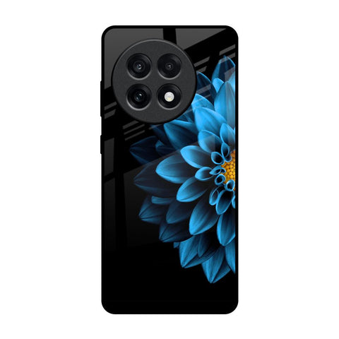 Half Blue Flower OnePlus 13R 5G Glass Back Cover Online