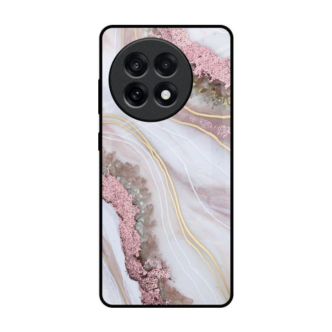 Pink & Gold Gllitter Marble OnePlus 13R 5G Glass Back Cover Online