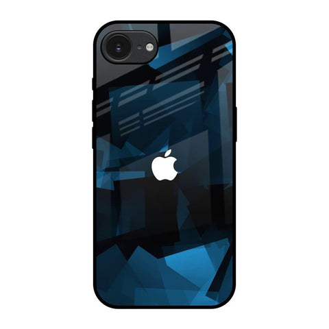 Polygonal Blue Box Apple iPhone 16e Glass Back Cover Online