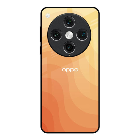 Orange Curve Pattern Oppo Find x8 Pro Glass Back Cover Online