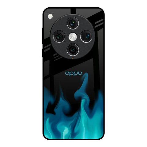 Teal Flames Oppo Find x8 Pro Glass Back Cover Online