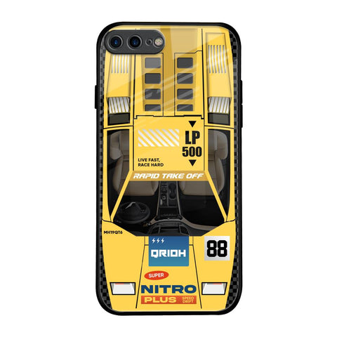 Yellow Racing Car iPhone 8 Plus Glass Back Cover Online