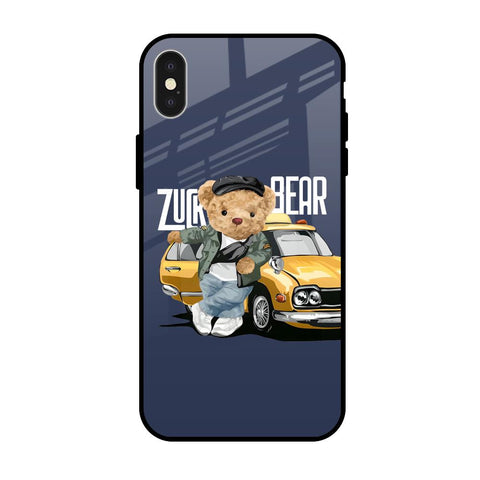 Adventurous Bear iPhone X Glass Back Cover Online