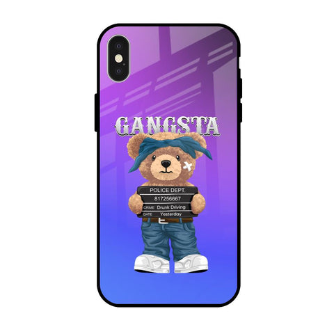 Gangsta Bear iPhone X Glass Back Cover Online