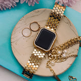 Gold Honeycomb Apple Watch Strap