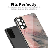 Pink And Grey Marble Glass Case For Oppo F27 Pro Plus