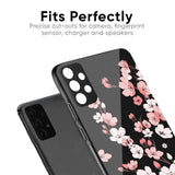 Black Cherry Blossom Glass Case for OnePlus 12R 5G