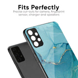 Blue Golden Glitter Glass Case for IQOO Z9s Pro 5G