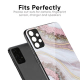 Pink & Gold Gllitter Marble Glass Case for IQOO Z9s Pro 5G