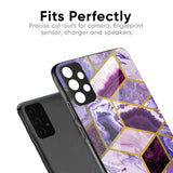 Purple Rhombus Marble Glass Case for Samsung Galaxy S25 Plus 5G