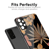 Lines Pattern Flowers Glass Case for Vivo V30e