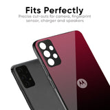 Wine Red Glass Case For Motorola Edge 50 Fusion 5G