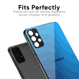 Blue Wave Abstract Glass Case for Oppo F27 Pro Plus